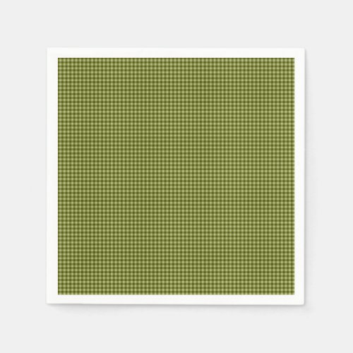 Olive Green Gingham_PAPER PARTY NAPKINS