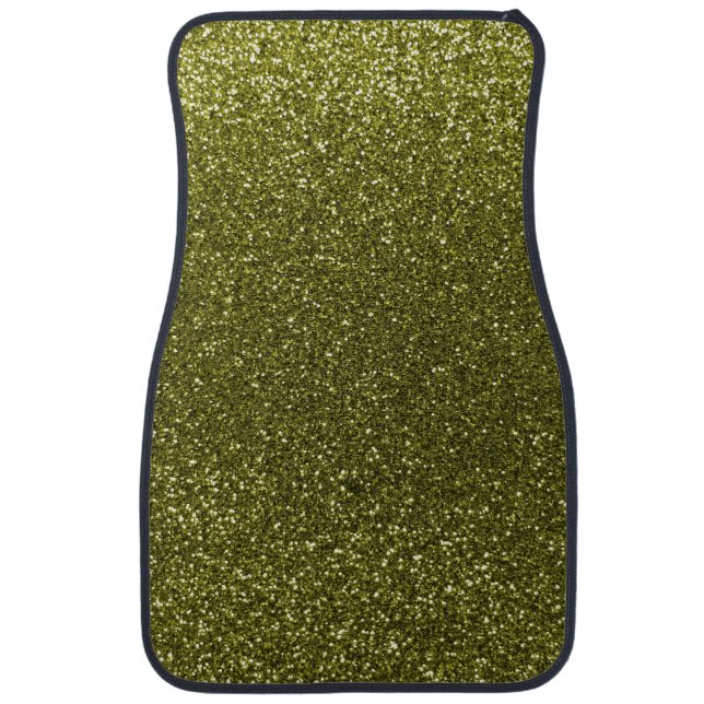 Olive green glitter car floor mat (Front)