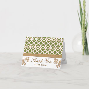 Olive Green Gold Moroccan You Wedding Card