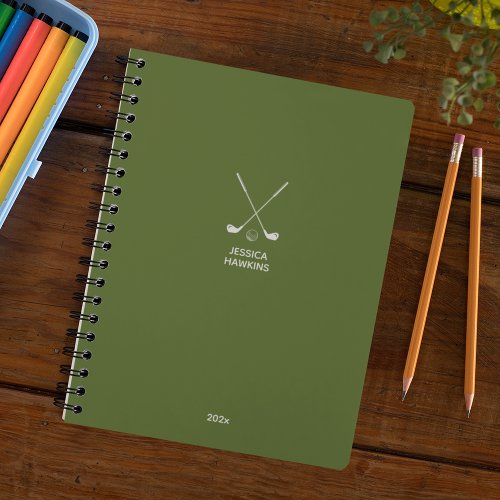 Olive Green Golf Club Personal 2024 Weekly Planner