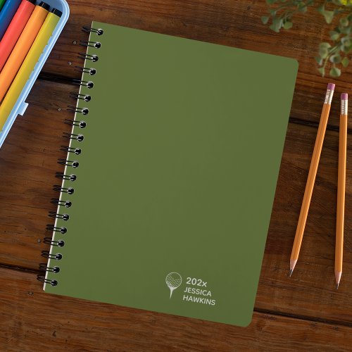 Olive Green Golf Tee Personal 2024 Weekly Planner