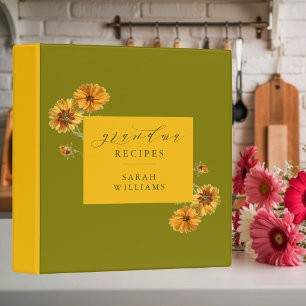 Olive Green Grandma Recipes Family Cookbook 3 Ring Binder