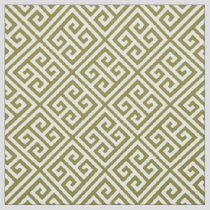 Olive Green Greek Key Fabric