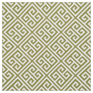 Olive Green Greek Key Fabric