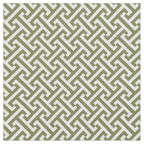 Olive Green Greek Key Pattern Fabric