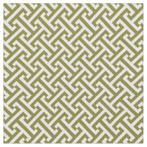 Olive Green Greek Key Pattern Fabric