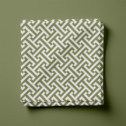 Olive Green Greek Key Pattern Fabric