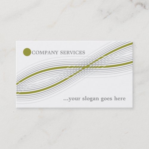 Olive green  grey crossed curved lines  circle business card