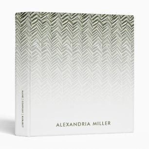 Olive Green Herringbone Patterned Binder