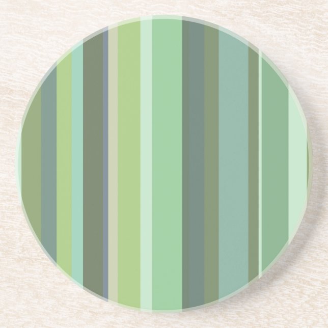 Olive green horizontal stripes coaster (Front)