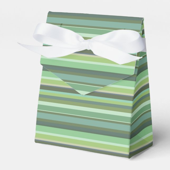 Olive green horizontal stripes favor boxes (Front Side)