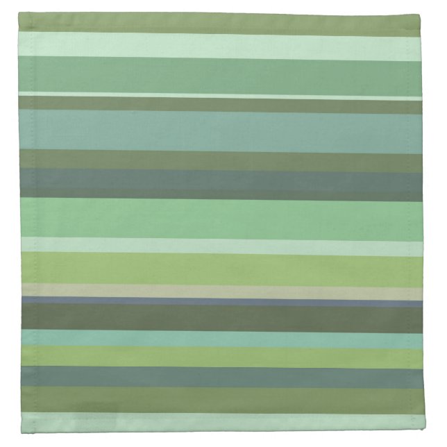 Olive green horizontal stripes napkin (Front)