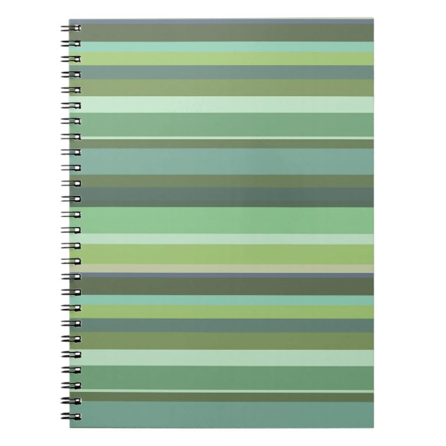 Olive green horizontal stripes notebook (Front)