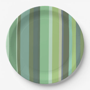 Olive green horizontal stripes paper plates