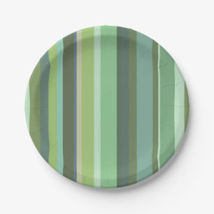 Olive green horizontal stripes paper plates
