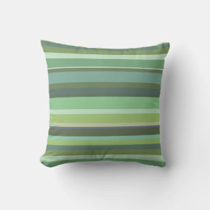 Olive green horizontal stripes throw pillow