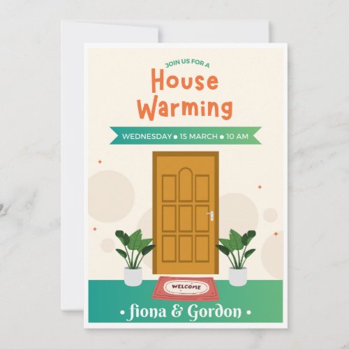 Olive Green  House Warming Invitation Card Set
