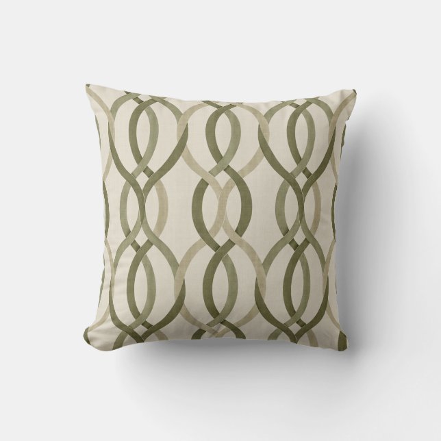 Olive Green Interlocking Rings Pillow (Front)