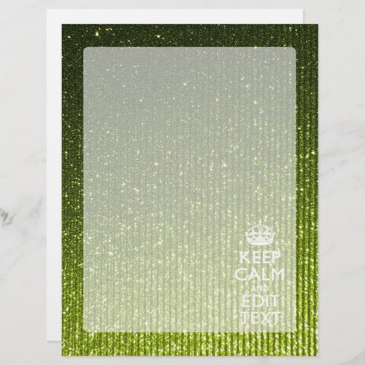 Olive Green Keep Calm Have Your Text (Front/Back)