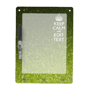 Olive Green Keep Calm Have Your Text Dry-Erase Board