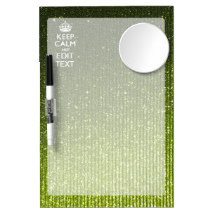 Olive Green Keep Calm Have Your Text Dry Erase Board With Mirror
