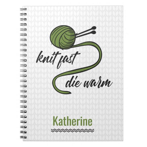 Olive Green Knit Fast Die Warm Notebook