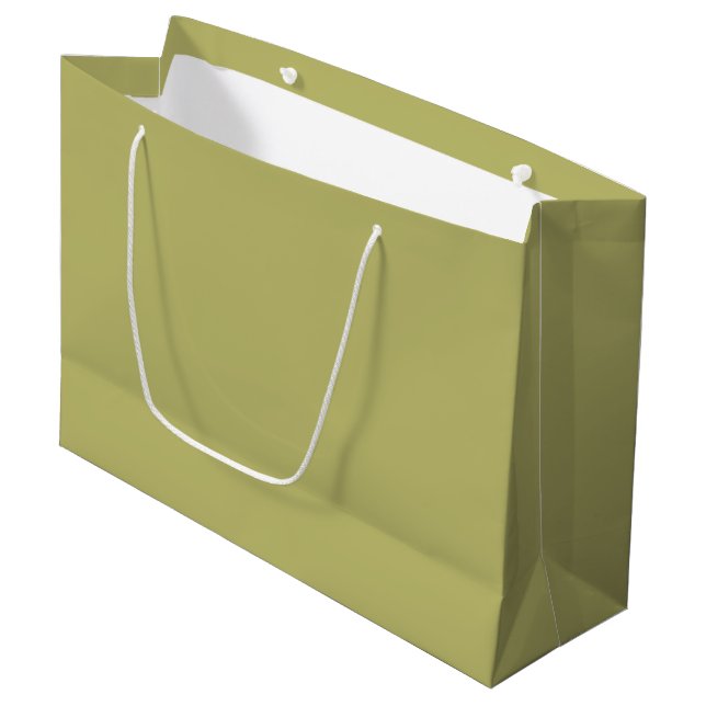 Olive Green Large Gift Bag – Single Color Design (Front Angled)