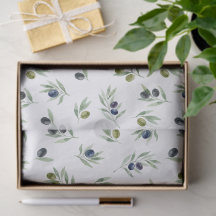 Olive Green Leaves Watercolor Floral Pattern
