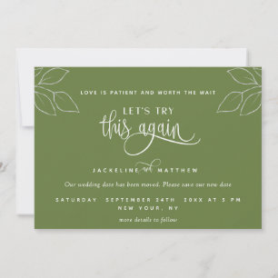 Olive Green, Let's Try This Again, Love is Patient Save The Date