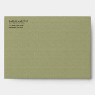 Olive Green Linen Immigration Attorney Envelope