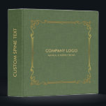 Olive Green Linen With Gold Frame Accent 3 Ring Binder<br><div class="desc">Simple olive green linen texture accented with a gold frame and personalizable typography.</div>
