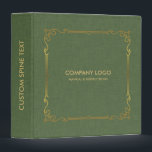 Olive Green Linen With Gold Frame Accent 3 Ring Binder<br><div class="desc">Simple olive green linen texture accented with a gold frame and personalizable typography.</div>