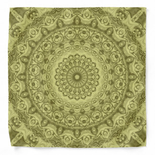 Olive Green Mandala Pattern Design Bandana
