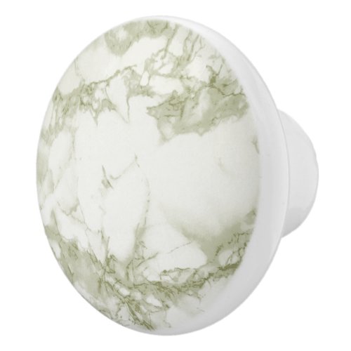 Olive Green Marble Ceramic Knob