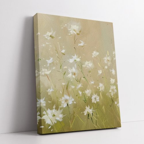 Olive Green Meadow Faux Wrapped Canvas