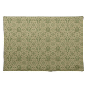 Olive Green Medieval Wyverns Cloth Placemat
