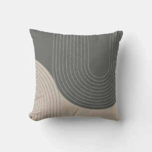 Olive Green Minimalist Design Outdoor Pillow