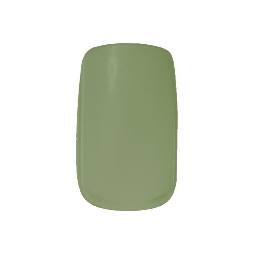 olive green minx nail art