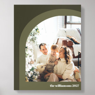 Olive Green Modern Arch Two Vertical Photo Acrylic Photo Tile