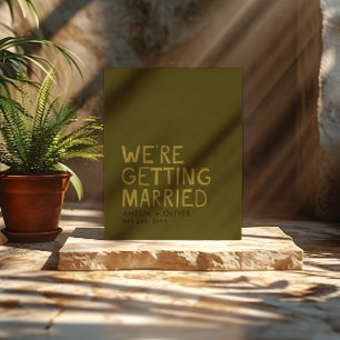 Olive Green Modern  – Bold Handwritten Typography  Postcard