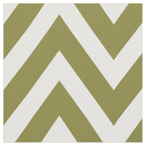Olive Green Modern Chevron Large Scale Fabric