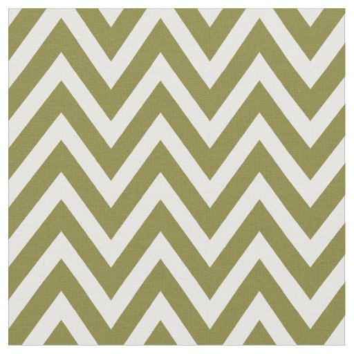 Olive Green Modern Chevron Stripes Fabric