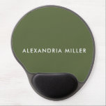 Olive Green Modern Minimalist Personalized Gel Mouse Pad<br><div class="desc">This stylish and sleek olive green gel mouse pad features a personalized name in modern white sans-serif font. The smooth gel surface provides a comfortable and precise mouse experience,  making it perfect for work or play. Add a touch of elegance to your desk with this customizable mouse pad.</div>