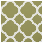 Olive Green Modern Quatrefoil Large Scale Fabric