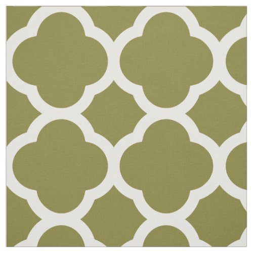 Olive Green Modern Quatrefoil Large Scale Fabric