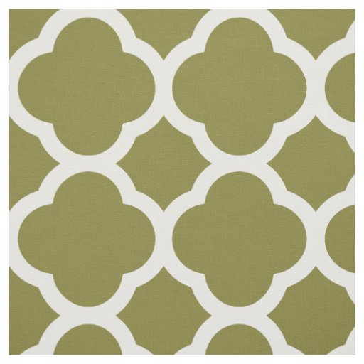 Olive Green Modern Quatrefoil Large Scale Fabric
