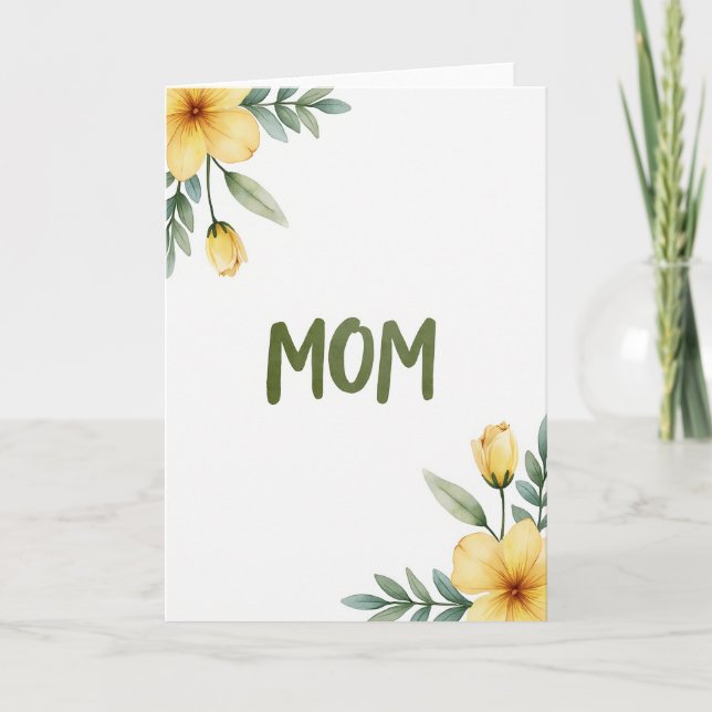 Olive Green Mom Mothers Day Card (Front)