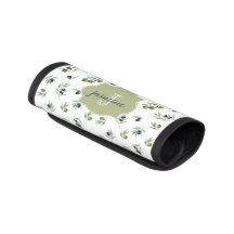 Olive Green Monogram Name Watercolor Chic Pattern