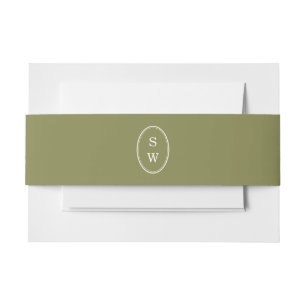 Olive Green Monogram Wedding Belly Band