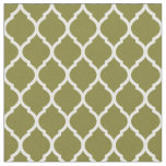Olive Green Moroccan Quatrefoil Fabric